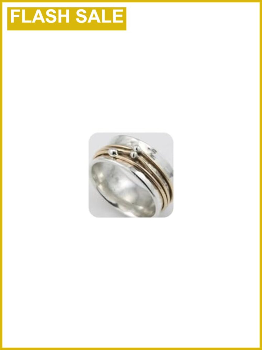 925 Sterling Silver Two-Tone Stackable Ring Size 7 Boho Chic